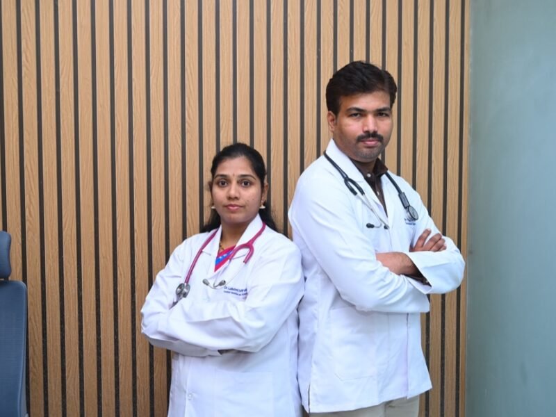 Dr. Tejo Phanindra P and Dr. Lakshmi Mrudula V back to back